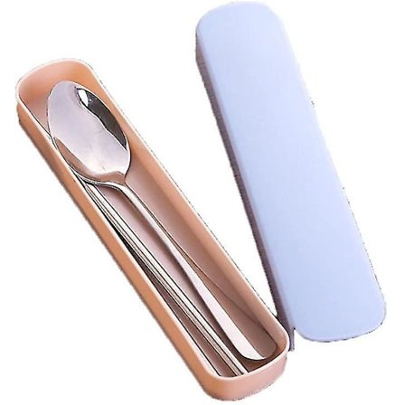 Bærbar Rejse Ske Spisepinde Sæt Blå