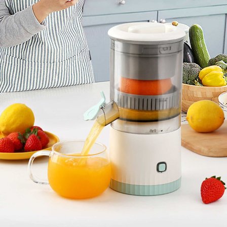 Elektrisk Juicer, Bærbar USB-opladning, 1600mAh, Frugtjuice, Citrusjuicer, 45W, hvid