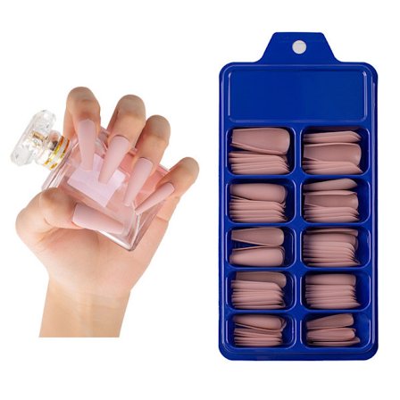 100 stk. (pulver) Lange tryk på negle akryl kunstige falske