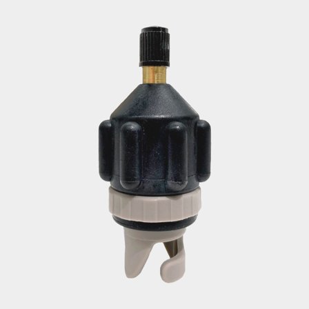 Pumpeadapter til gummibåde & SUPs med Halkey-Roberts-ventil Black Island, passer til bilventil (Schrader)