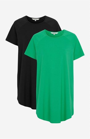 Cellbes of Sweden - Tunika i økologisk bomuld Alex 2-pack i grøn + sort til damer i størrelse 50/52