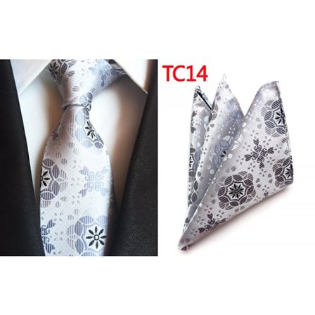 Herr slips Paisley vävd siden slips set med ficka Suqare F