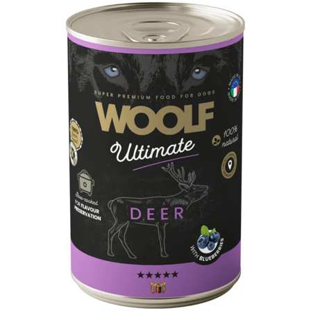 Woolf Ultimate Canned Dogfood - Deer With Blueberries