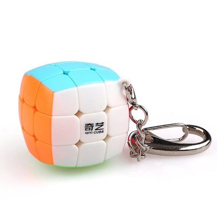 Qiyi Mini 3x3x3 Magic Cube Nyckelring Liten Bröd Gelé Lönnlöv Switch Pyraminx Nyckelring Serie Magic Cube Barn Pedagogiska Leksaker B