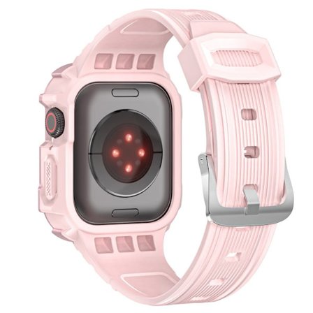 Apple Watch (45 mm) dubbelfärgat fodral med klockarmband - Rosa / Rosa Ros