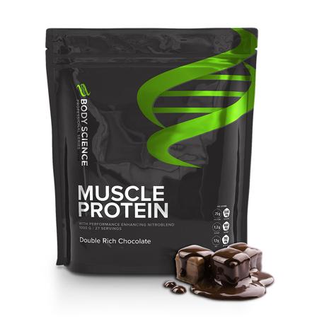 Blandprotein - 1 kg - Double Rich Chocolate - Body Science Muscle Protein - Proteinpulver, Kreatin, Betain, Taurin, Kosttillskott, Protein, 