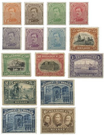 Belgien 1915 - OBP 135-149 - Ubrugt