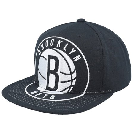Mitchell & Ness - NBA Schwarz snapback Cap - Brooklyn Nets XL Logo Black Snapback @ Hatstore