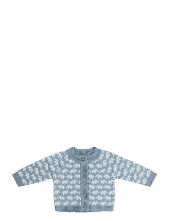 Smallstuff | Cardigan, Ao Elephants, Merino Wool, Brown | 68/74