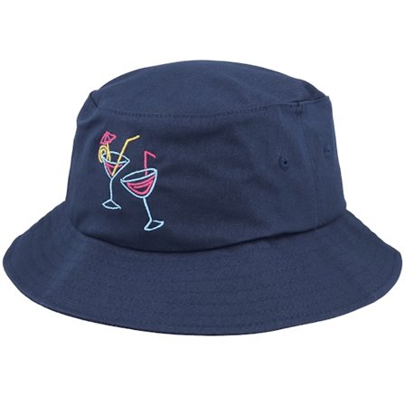 Iconic - Azul bucket Chapéu - Neon Summer Drinks Navy Bucket @ Hatstore