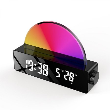 Soluppgång Väckarklocka, Wake-up Light Dawn Simulator, Sänglampa Multi-Color Nattlampa med USB-laddare, Sömnhjälp