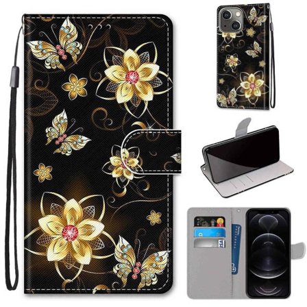 Fodral för iPhone 13 - Blomma Fjäril Fodral