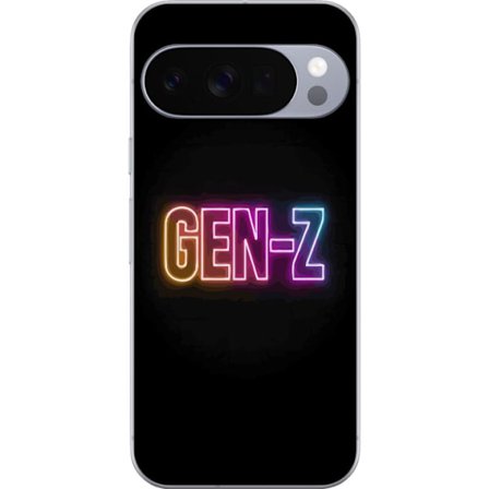 Kompatibel Mobilcover til Google Google Pixel 10 Pro Neontekst Gen Z i farverigt lys mod en mørk baggrund i moderne digital stil