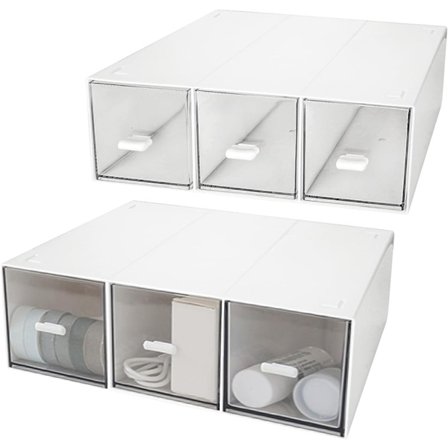 1 pakke skrivebordsarrangør, stablebare opbevarings skuffer med 6 rum, hvid plastik makeup opbevaring, skrivebordsarrangør og tilbehør, egnet til 