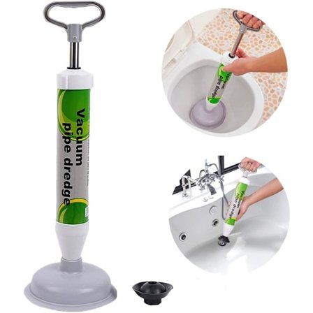 Kraftig høytrykks-plunger for bad, toalett, badekar, dusj