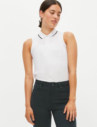 Röhnisch Miriam Sleeveless Poloshirt - White - XS