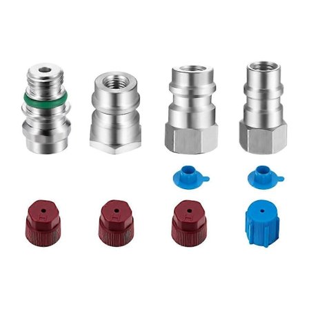 4 stk. VA-LH11 A/C R-12 til R-134a Retrofit Konverteringsadapter Fittings for 1/4 SAE Gjenge Lav Høy Side Konvertering