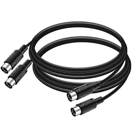 2-pack 5-polig Din Midi-kabel, 3 fot hane till hane 5-polig Midi-kabel för Midi-tangentbord, tangentbordssynt