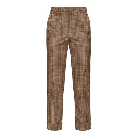 Pinko, Pulika Pantalone Check Bruin, Dames, Maat:XS