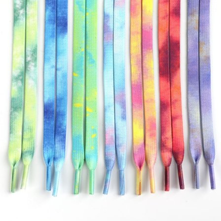 7 par skosnören - flerfärgade