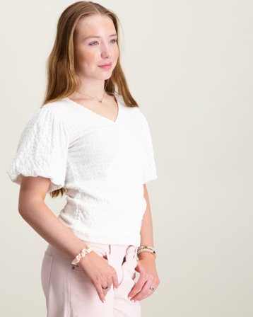 Instinct Girls structure s/s top Hvit Topper/Bluser Jente - Kids Brand Store