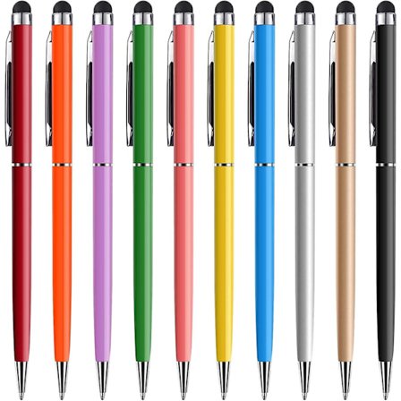 Styluspenne til touchskærme, Tablet Stylus Pen kompatibel med Ipad Iphone Android Kindle Fire Samsung, Telefon Styluspenne med sorte kuglepenne