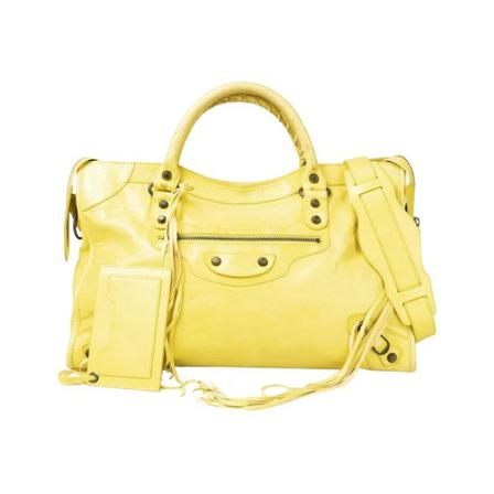 Balenciaga Vintage Pre-owned HandTass , Geel , Dames , Maat: ONE Size Vintage Tassen