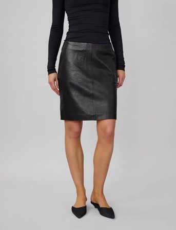 My Essential Wardrobe 19 The Leather Skirt - Black - 36
