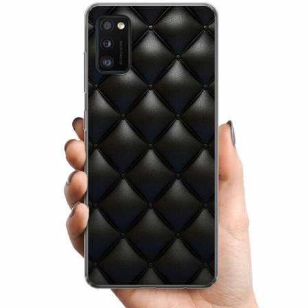 Samsung Galaxy A41 Tpu Mobilskal Leather Black