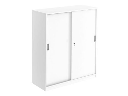 deNord Design Skjutdörrskåp 3xA4 1200 mm vit - Lyreco - Kontorsmöbler och inredning - Skåp och hyllor - Skåp