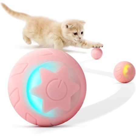 Interaktiv kattelegetøj bold, kattebolde automatisk bevægelig rullende kattelegetøj til indendørs kattekilling, med 2 tilstande, LED-lys kan ændres, 
