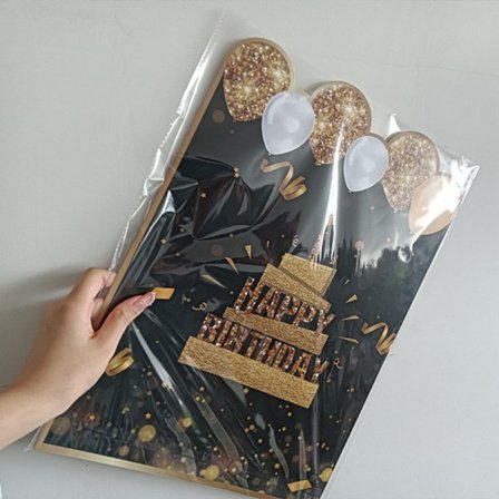 Elegantti Musta & Kultainen Jättimäinen Syntymäpäiväkortti Vieraskirjalla - Täydellinen Kenelle Tahansa (FMY)