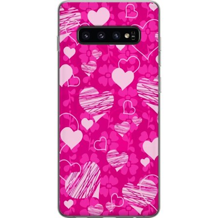 Kompatibelt Mobilskal till Samsung Samsung Galaxy S10 PopHjärtMönster