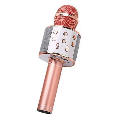 Trådlös karaoke Bluetooth mikrofon guld guld