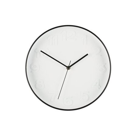 Seinäkello 30 cm - analoginen, valkoinen/svart
