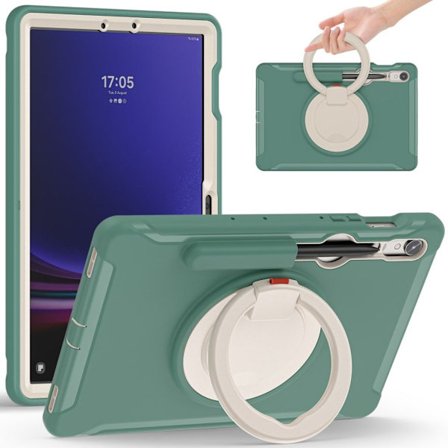 Samsung Galaxy Tab S9 FE / S10 FE etc. Case with pen compartment - Emerald Green