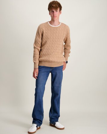 Polo Ralph Lauren Cable-Knit Cotton Sweater Beige Truien Jongens - Kids Brand Store