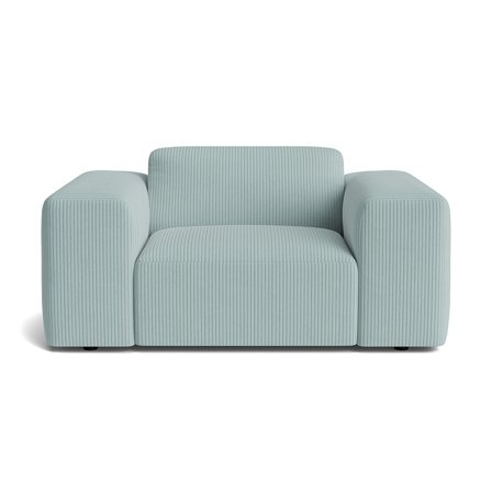 Soma Sessel in Lincoln Pastellblau, moderner Einzelsessel mit Cord-Optik, bequeme Nozag-Federung für hohen Sitzkomfort, Breite 75cm.