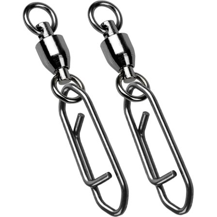 (Størrelse #1+S) 25 stk. Høyfast Snap Svivel Rustfritt Lager Rullende Fiskesvivel Ferskvann Snap Svivler Fiskeklips Stål Svart Nikkel