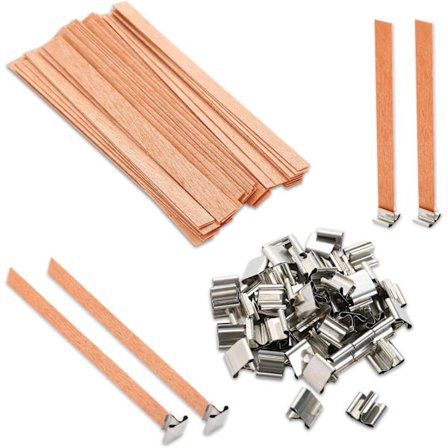 Træstearinlys Væge med Jernholder til DIY Håndværk Fremstilling af Lys DXGHC