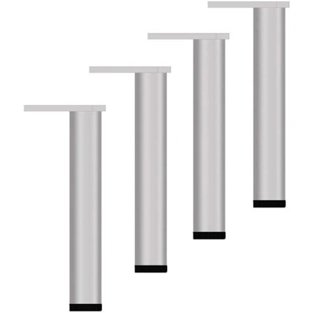 HA-4 Stycken Justerbara Möbelben 30cm Moderna Soffben Sängben Silver Ersättningsfötter för Bord Skåp-FF-