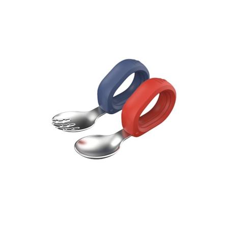 2 stk Småbarnsbestikk Babybestikk Småbarnsgafler og -skjeer Babygafler og -skjeer Sett Barnestål Bestikk