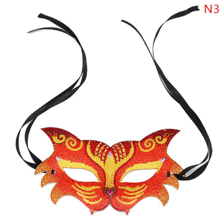 Gör-det-själv Diamond Painting Shiny Drill Color Animal Mask Painting Kit