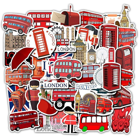 Fordonsstickers - 50 st Transportdekaler, vinyl Vattentäta Buss Bil DIY Dekorationer för Cykel Laptop Vattenflaska Gitarr, festtillbehör Dekor