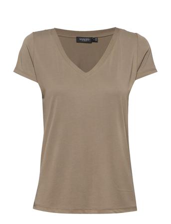 Slcolumbine V-Neck Ss T-shirt Top Soaked In Luxury