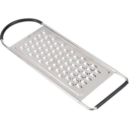 1 stk. Ekstra Groft Håndholdt Rivejern i Rustfrit Stål med Skridsikkert Fladt Greb, Perfekt til Grøntsager, Ost, Æg