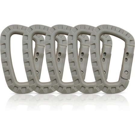 5 muovisen karabiinin sarja - mudanvärinen - muoto d,8.8*5.5CM