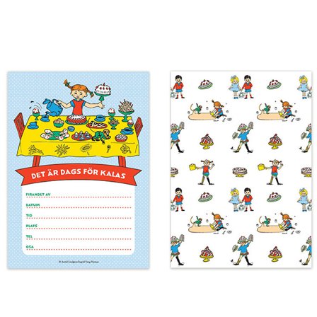 Pippi Langstrømpe Invitationskort