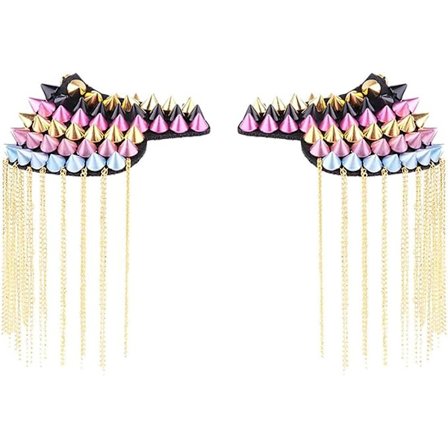 Olkapäälappu Epaulette Punk Niitti Tupsu Olkapää Solki Epaulet Blazer Epaulet Kpop Reuna Olkapää Asusteet Miehille Naisille Puku - 1 Pari Co