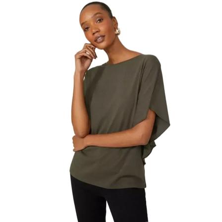 Principles Dam/dam Batwing Sleeve T-shirt 14 Uk Olive